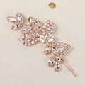 Elegant rose gold rhinestone floral vine hair clip featuring precision-cut crystals - HS-J3517RG
