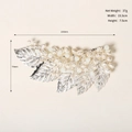 Elegant silver pearl leaf hair clip with crystal beads for parties and weddings - Silver Leaf Artificial Pearl Hair Clip (HS-J6391S) / Silver