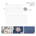 Lot de 20 épingles à cheveux en U pour mariée avec strass irisés 10mm et base métal - Strass AB Iridescent (Pack de 20/HS-J6514AB) / Lot de 20 Pièces