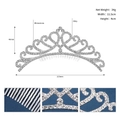 Eleganter silberner Herz-Kronenkamm aus Legierung mit Strasssteinen für Brautfrisuren - Silber Wellenförmiger Herzstil (TS-J3061S)