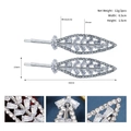 Elegantes Set aus silbernen Blatthairclips mit funkelnden Strasssteinen und Zirkonia - Silber HS-J6563S