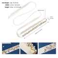 Detalle del cinturón de novia con perlas y pedrería marquise de 45 cm - Estilo Dorado (WS-J220G)