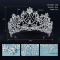 Detaillierte Spezifikationen des silbernen Braut-Diadems mit Fokus auf die Strass-Verarbeitung - Silber (TS-J2892)