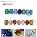 Details zu Maßen und bunten Strasssteinen auf einem Metall-Feder-Haarclip-Set - Mehrfarbiger Strass (HS-J6747)