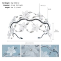 Cerchietto fiori bianchi in acrilico con strass per capelli sposa, ideale per scatti foto - Cerchietto Floreale Opaco Bianco (TS-J3138S)