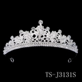 Luxueuse couronne de mariée en alliage d'argent avec strass blancs et cristaux brillants - Argenté