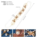 Detail of handmade pearl bridal headband with 35cm length and 17g lightweight design - Pale Gold (HS-J6744)
