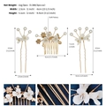Détail des épingles à cheveux de mariée faites main avec fleurs en argile et mesures - Ensemble Cheveux Fleur Pâte Polymère (HS-J6796G)