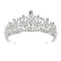 Elegante corona de novia con cristales brillantes y pedrería para un estilo minimalista - Plateado TS-J3143S