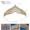 Dettaglio macro della corona da sposa dorata in stile egiziano con intarsio di strass - Oro (TS-J3086G)