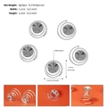 Detailed macro view of 5pcs spiral silver metal hair coils with shiny rhinestone inlay - Rhinestone Spiral Style (HS-J6392)