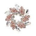 Elegante spilla a corona in oro rosa con cristalli e strass brillanti per abiti da sera - Oro + Strass Bianchi (BRS-J403RG)