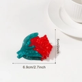 Pinza per capelli a forma di rosa rossa e verde, dimensioni 6,9 cm per 5 cm - Rosa Rossa