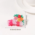 Pinza per capelli con bouquet di fiori colorati, lunghezza 6,6 cm elegante - Bouquet Multicolore