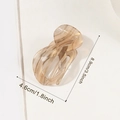 Pinza de pelo con patrón de mármol marrón para mujer tamaño mediano de 8,9 cm - Gris Transparente Dorado (C7-2-16)