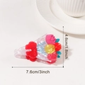 Pinza per capelli con fiori vivaci, design a bouquet e finitura perlata effetto conchiglia - Bouquet Rosa Fucsia