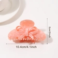 Pink marble acetate bow hair claw clip for women, size 10.4cm elegant shark clip - Soft Pink