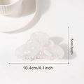 Iridescent pearl white bow hair claw clip with 4.1 inch length for elegant hair styling - Moonlight White