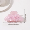 Pinza per capelli in acetato rosa marmorizzato con fiocco, grande misura 10,4 cm - Fiocco di Marmo Smerigliato / Viola fantasma