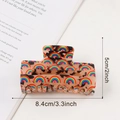 Schildpad haarclip met regenboog- en hartpatroon, stijlvol accessoire van 8,4 cm lang - Regenboog Stijl (C19-3-18)