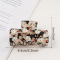 Brown tortoise shell hair claw clip with daisy and cherry print patterns - Daisy Cherry Style (C19-3-15) / 8.4cm