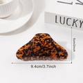 Tortoiseshell resin hair claw clip in amber and coffee patterns for French twist styles - Amber Tortoise (D7-2-7)