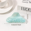 Minimalistische lichtblauwe marmeren haarklem voor dames, 9,4cm grote hars haarklem - Ijsblauw (D7-2-11)