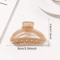 Transparente bernsteinfarbene Halbkreis-Haarklammer für Duttfrisuren 9cm - Grau Kaffee