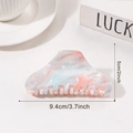 Grote haarklem met roze en lichtblauw marmerpatroon van 9,4 cm voor haaraccessoires dames - Blauw Oranje (D7-2-9)