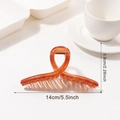 Grande molletta per capelli ambra traslucida per capelli folti con misura di 14 cm di lunghezza - Marrone Rosso