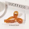 Pinza de pelo con lazo ámbar translúcido de 10,9cm para peinados gruesos - Naranja Ámbar