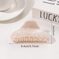 Elegante grote haarklem in parelmoer roze marmeren look, maat 9,4cm x 5cm - Parelmoer Wit (D7-2-12)