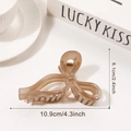 Pinza para el pelo con lazo ámbar transparente de resina de 10,9 cm de largo elegante - Gris Café