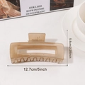 Large 5-inch translucent khaki hair claw clip for women's elegant hairstyle accessory - Large / Grey Coffee