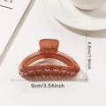 Bernsteinfarbene halbkreis Haarklammer für Damen, 9cm breites transparentes Haar-Accessoire - Braun