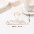 Pinza per capelli a croce trasparente extra large da 14 cm per capelli folti - Trasparente