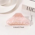 Roze marmeren haarclip van hars met glitters, afmeting 9,4 cm haarklem - Kersenbloesem Roze (D7-2-10)