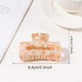 Pinza per capelli rettangolare con motivo marmo arancione chiaro, 8,4 cm per 4,6 cm - Stile Caffè Floreale (D20-1-4)