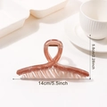 Grande molletta per capelli ambra traslucida da 14 cm con design a nastro incrociato - Marrone