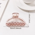 9cm translucent brown hollow hair claw clip with semi-circular resin design for women - Pale Lotus