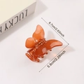 Translucent amber butterfly hair claw clip with 6.7cm size and metal spring - Red Brown