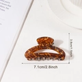 Brown tortoise shell pattern square hollow hair claw clip measuring 2.8 inches wide - Tea Brown Style (D20-1-7)