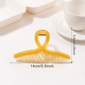 Grande pince à cheveux ambre transparente 14cm barrette à ruban croisée élégante - Jaune Miel