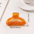 Amber orange translucent hair claw clip in minimalist semicircular design, 9cm size - Amber Orange