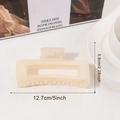 Grande molletta per capelli rettangolare color crema in acrilico lunga 12,7 cm donna - Grande / crema