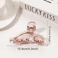 Transparent pink bow claw clip for hair, minimalist acrylic design, size 10.9cm length - Pale Lotus