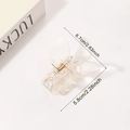 Transparent butterfly hair claw clip in acrylic with gold spring for women, 6.7cm size - Clear