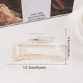 Grande molletta per capelli trasparente rettangolare con molla dorata da 12,7 cm - Grande / Trasparente