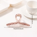 Grande pince à cheveux ruban rose ambré translucide pour femmes, taille 14 cm - Lotus Pâle