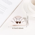 Cremeweiße Croissant Haarklammer mit Smiley und Herzen Muster 8,7 cm Breite - Smiley Croissant (D17-4-14) / White Croissant